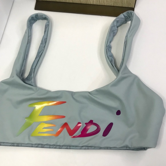 💯 - New Authentic Fendi Brush Logo Reversible Two-Piece Swimsuit - Picture 9 of 14